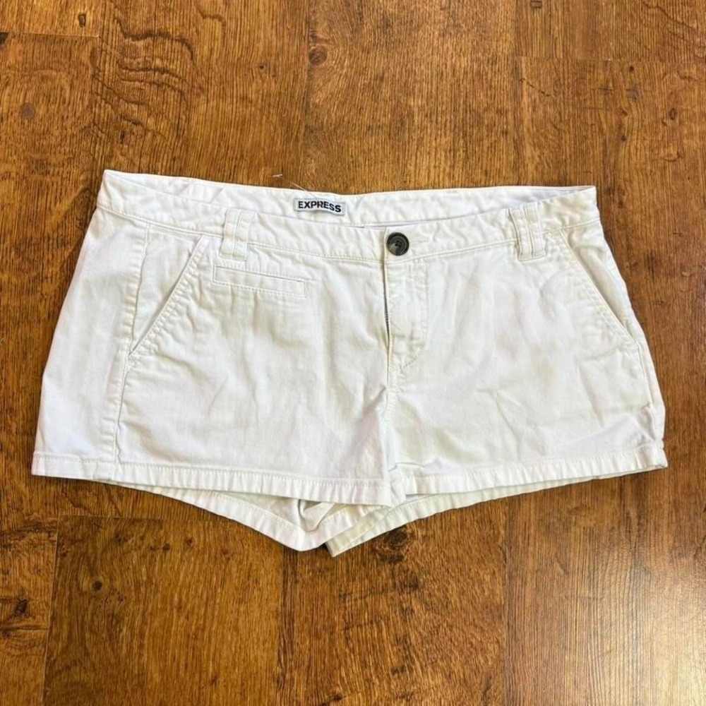 Y2K White micro shorts by Express low rise